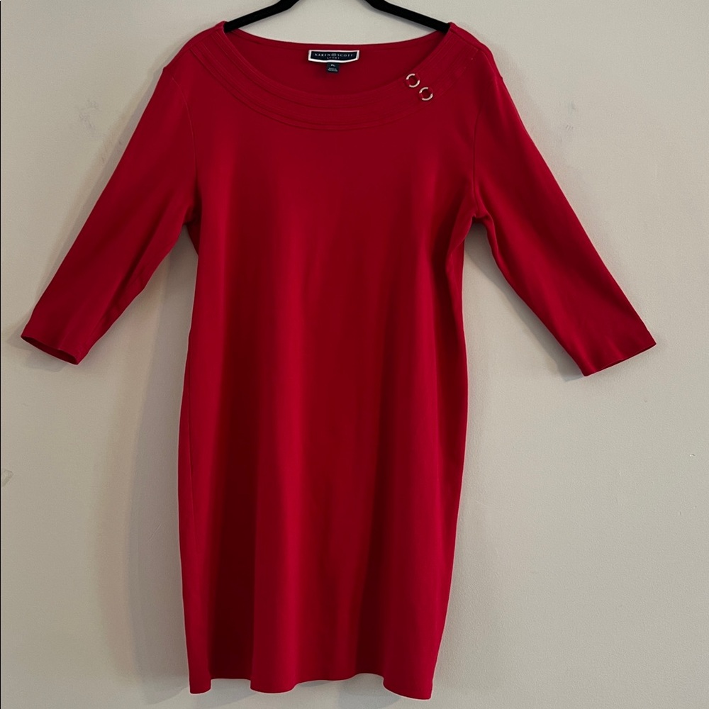 Karen Scott Chic Red Midi Dress Size PL